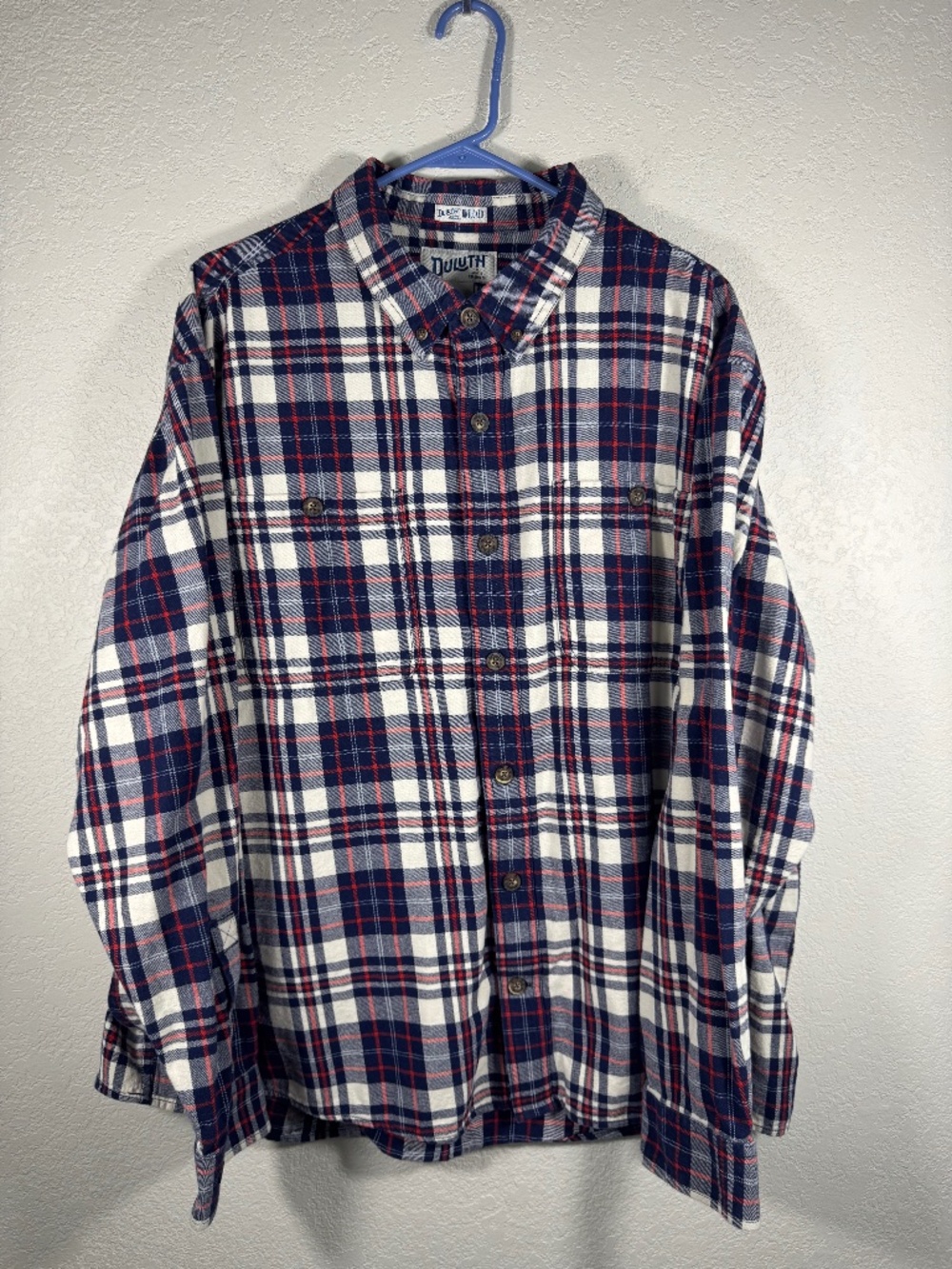 Duluth Trading Untucked Flannel Size 2XL Navy Plaid